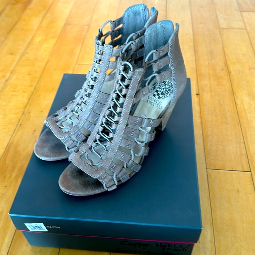 Vince Camuto Open-Toe Heels With Original Box